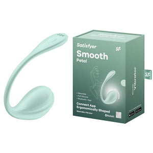 Satisfyer Smooth Petal - Light Blue - Light Blue USB Rechargeable Wearable Stimulator with App Control