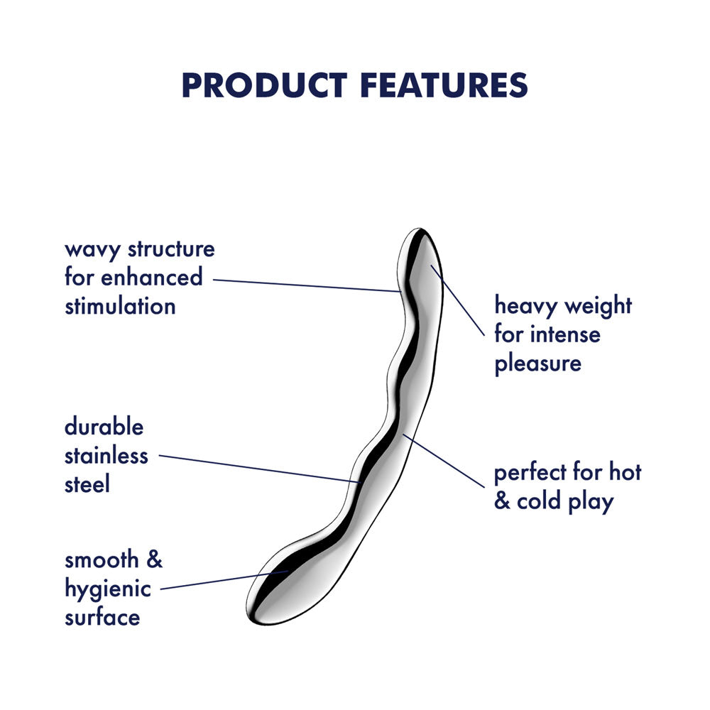 Satisfyer Cosmic Crest 2 - Chrome Steel 20.5 cm Dildo