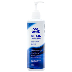 Wet Stuff Plain - 270g Pump - Water Based Lubricant with Vitamin E - 270 gram Pump Bottle