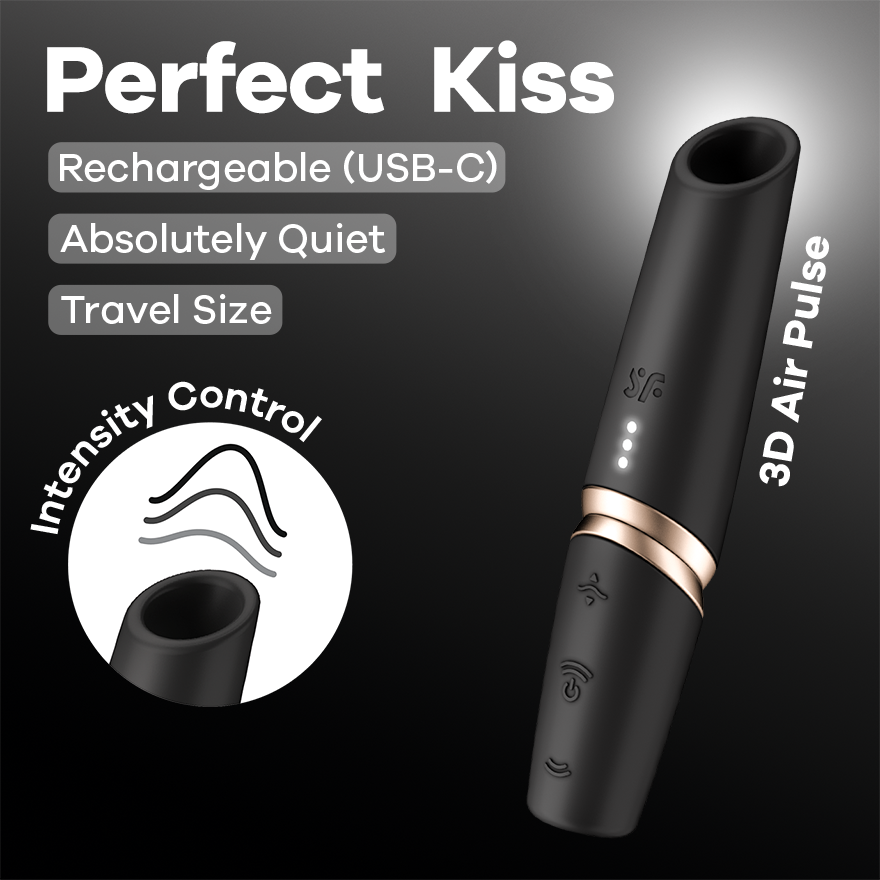 Satisfyer Perfect Kiss - USB Rechargeable Air Pulse Clitoral Stimulator Vibrator