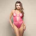 OPULENCE Crotchless Pearl Teddy ML - Pink - M/L Size