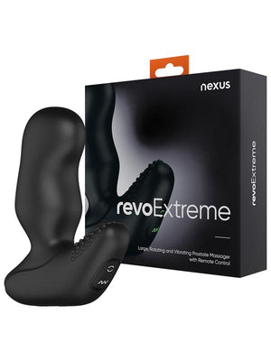 REVO EXTREME Waterproof Remote Control Rotating Prostate Massager Black