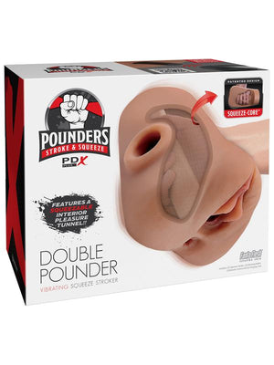 PDX Plus Double Pounder Vibrating Squeeze Stroker Light