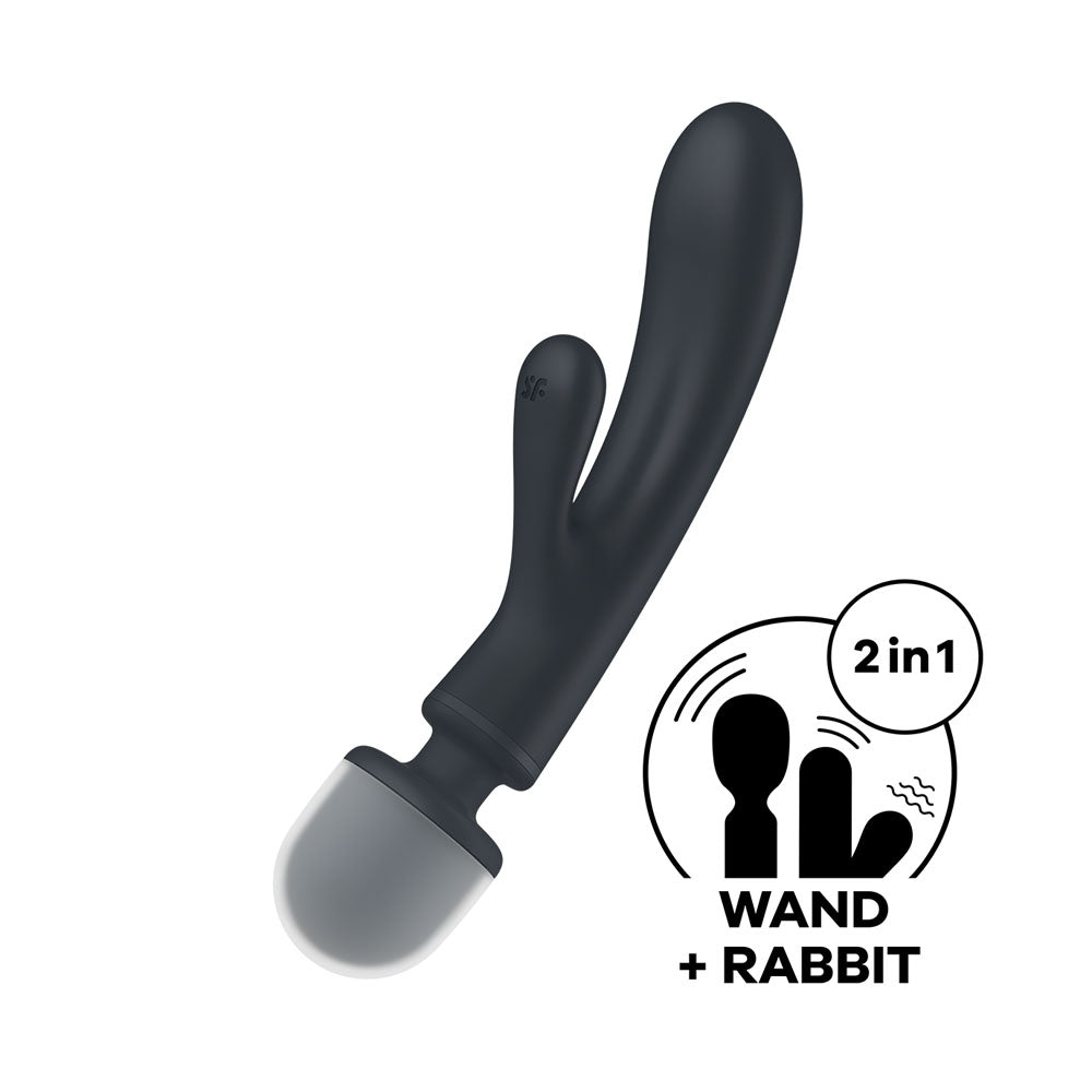 Satisfyer Triple Lover - Pink USB Rechargeable Rabbit Vibrator and Massage Wand