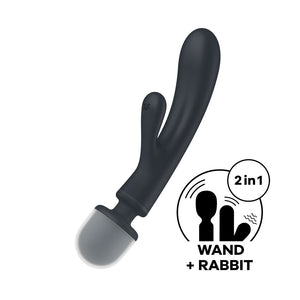 Satisfyer Triple Lover - Pink USB Rechargeable Rabbit Vibrator and Massage Wand