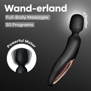 Satisfyer Wand-erland - White - White/Rose Gold USB Rechargeable Massage Wand