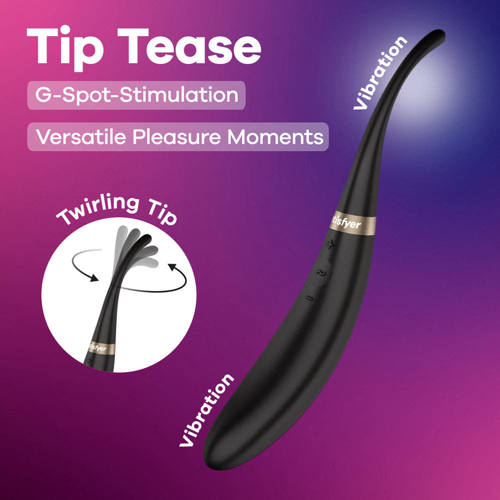 Satisfyer Tip Tease -  USB Rechargeable Vibrator with Twirling Tip