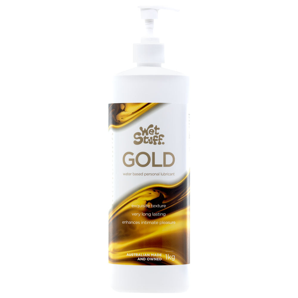 Wet Stuff Gold - 550g Pump - Water Based Lubricant - 550 gram Pump Bottle