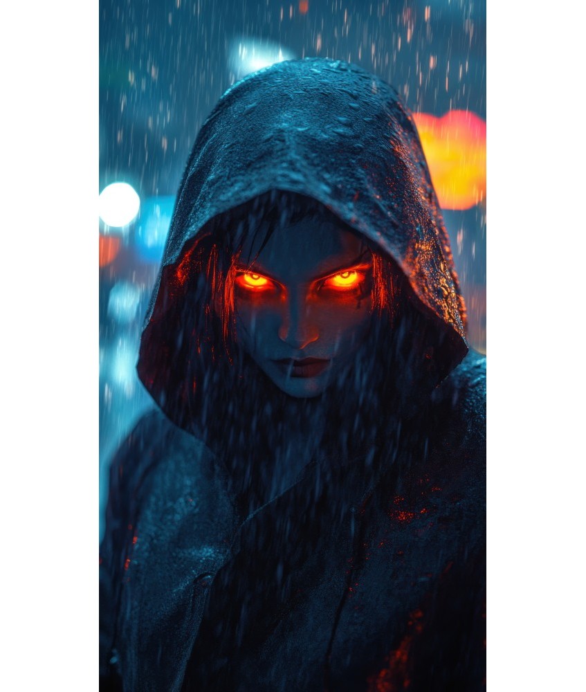 Fleshlight Fantasy Reaper hooded character portrait in rain
