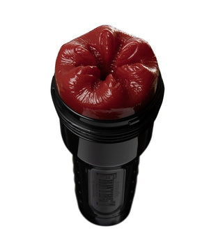 Fleshlight Fantasy Reaper red textured opening and black case close-up