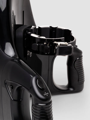 Fleshlight Universal Launch ratcheting holder and stroke control close-up