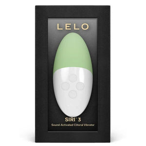 LELO SIRI 3 Pistachio Cream vibrator in retail packaging
