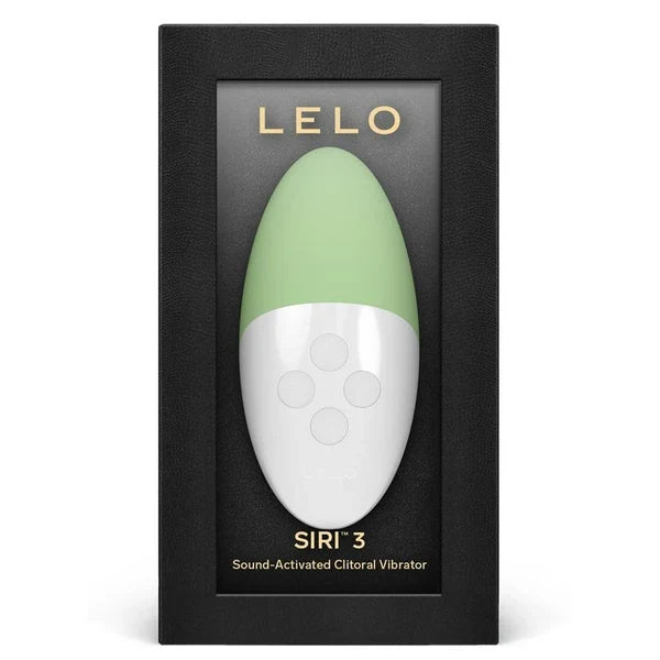 LELO SIRI 3 Pistachio Cream vibrator in retail packaging