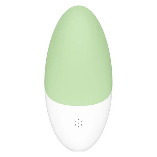 LELO SIRI 3 Pistachio Cream vibrator rear view with microphone openings